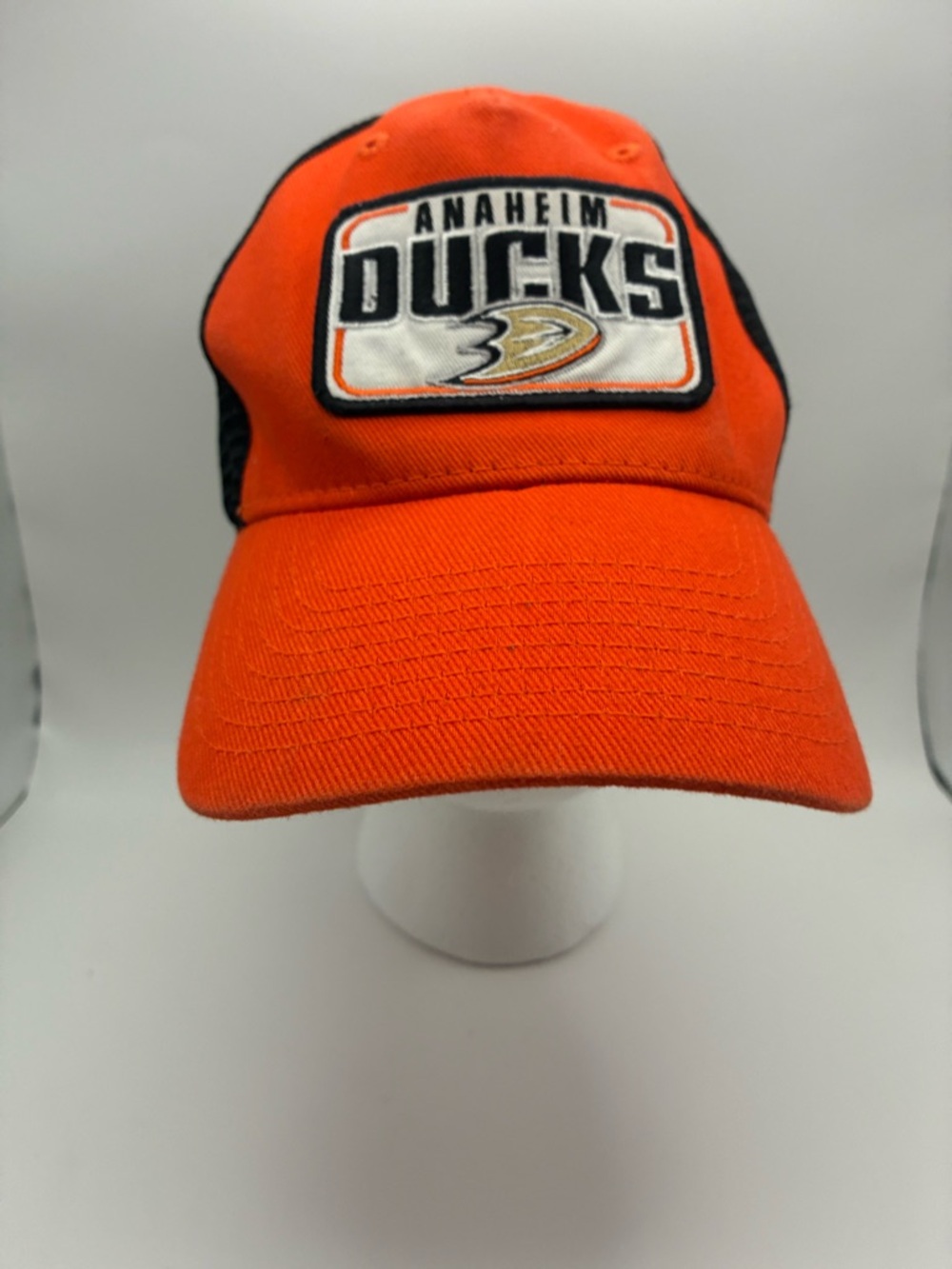 NHL Anaheim Ducks Orange and Black Mesh Trucker Hat